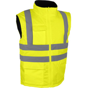 Gilet de signalisation HV jaune doublé polaire