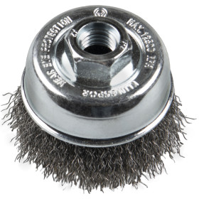 BROSSE COUPE BT600W D.100MM FIL ONDULE ACIER 0,30 POUR MEULEUSE FILETAGE M14