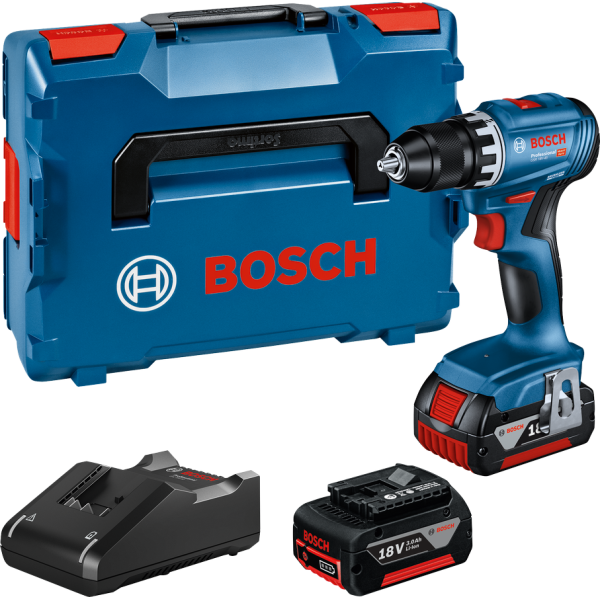 Bosch GSR 18V-45 Perceuse visseuse avec 2 batteries 3AH dans un coffret L-BOXX