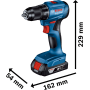 Bosch GSR 18V-45 Perceuse visseuse avec 2 batteries 3AH dans un coffret L-BOXX
