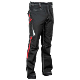 PANTALON POLY/COTON MONTIJO NOIR/ROUGE