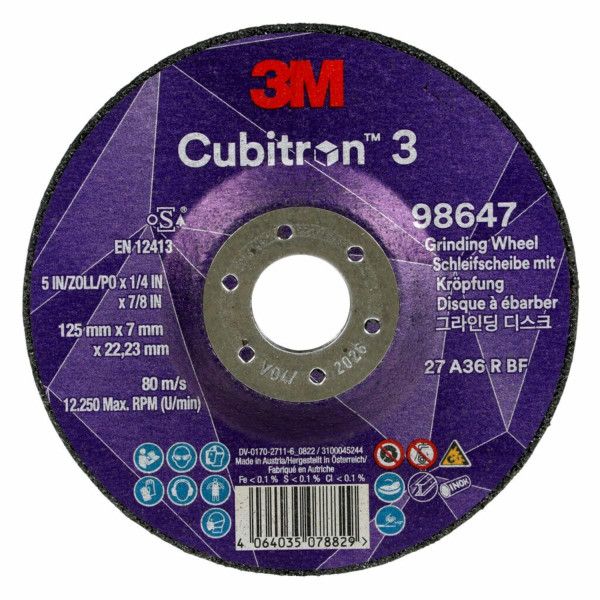 Disque à moyeu déporté Cubitron 3 125x7x22,23 mm