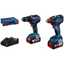 KIT 2 OUTILS GDX 18V-200 + GSR 18V-55 2x4,0Ah GAL 18V-40 L-CASE