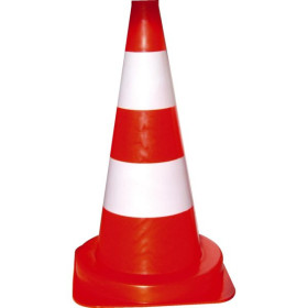 Cone 75cm - 3.1 KG - PVC ORANGE - 2 bandes blanches