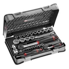 COFFRET DOUILLES 1/4' 1/2' 6P MM 31 PCES  RS.161-1