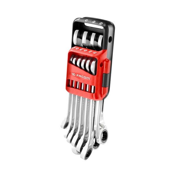 Jeu de 10 clés mixtes à fourche à cliquet métriques FACOM 467BR.JP10PB