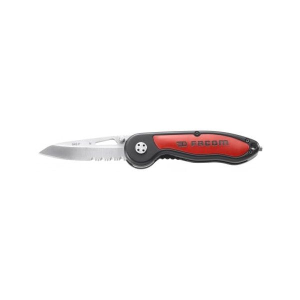 Couteau de poche à cran d'arrêt manche bi-matière FACOM 840.FPB