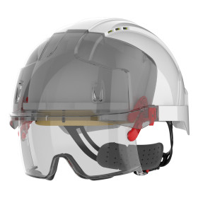 Casque sur-lunette EVO VISTAlens ventilé - crémaillère - blanc/fumé