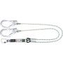 Longe fourche en corde tressée avec absorbeur d’énergie et connecteurs aluminium, lg. 1,50 m