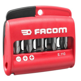 Jeu mixte de 10 embouts 1/4" - série 1 - 25 mm + porte-embouts - N°1 FACOM E.110PB
