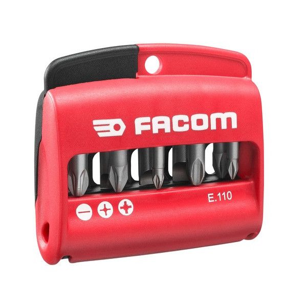 Jeu mixte de 10 embouts 1/4" - série 1 - 25 mm + porte-embouts - N°1 FACOM E.110PB