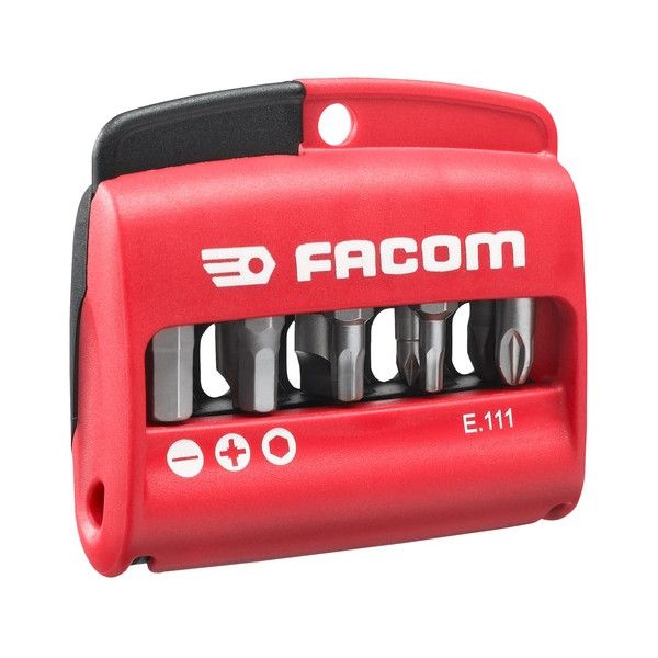 Jeu mixte de 10 embouts 1/4" - série 1 - 25 mm + porte-embouts - N°2 - FACOM E.111PB