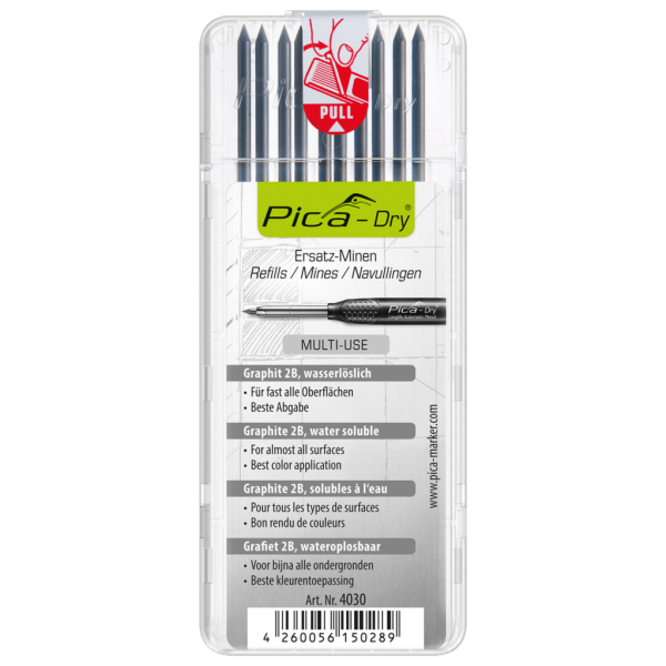 Etui de 10 mines graphite pour porte mines PICADRY