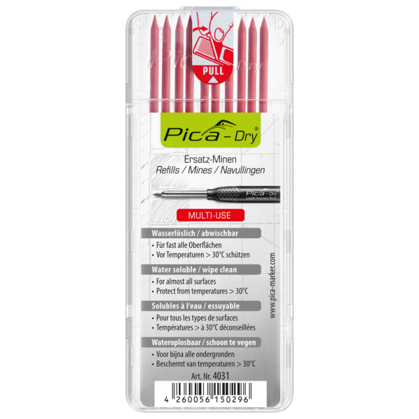 ETUI DE 10 MINES ROUGES pour portes mines PICA DRY