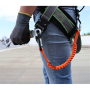 Longe élastique pour connexion d'outils à un point d'attache sur l'utilisateur