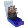 Coffret de 25 forets métaux FURIUS HSS revêtus FUSIO pointe en croix Ø 1 à 13mm par 0,5