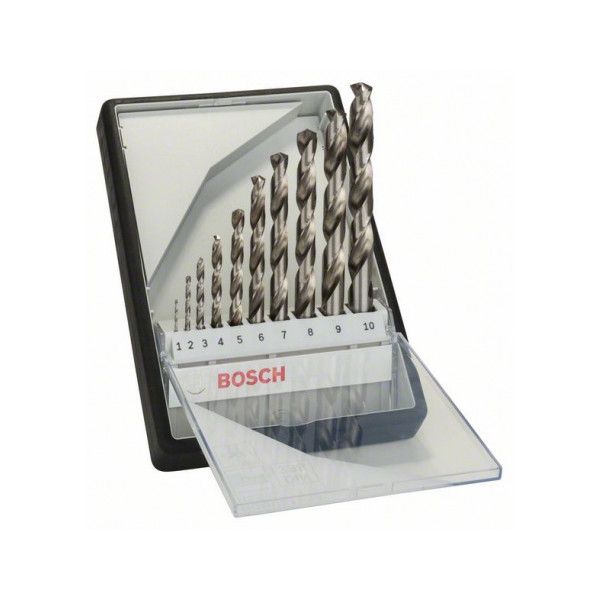 Coffret de 10 forets à métaux BOSCH ROBUST LINE HSS-G