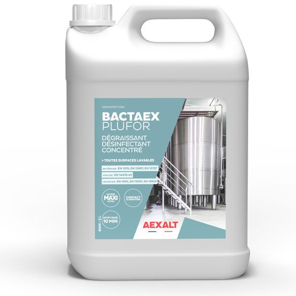 Nettoyant, désinfectant concentré BACTAEX PLUFOR bidon de 5 litres