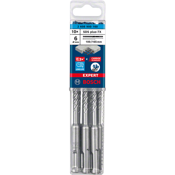 FORET POUR PERFORATEUR EXPERT SDS PLUS-7X 6 X 100 X 165 MM