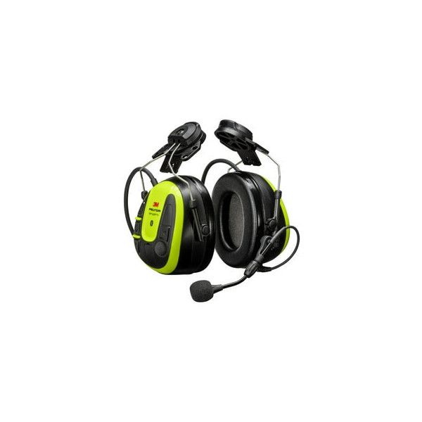 Coquilles 3M PELTOR WS ALERT X, jaune vif, monté sur casque de sécurité