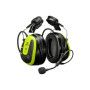 Coquilles 3M PELTOR WS ALERT X, jaune vif, monté sur casque de sécurité