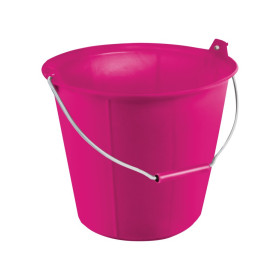 Seau PRO renforcé à ergots rose fluo 13 litres