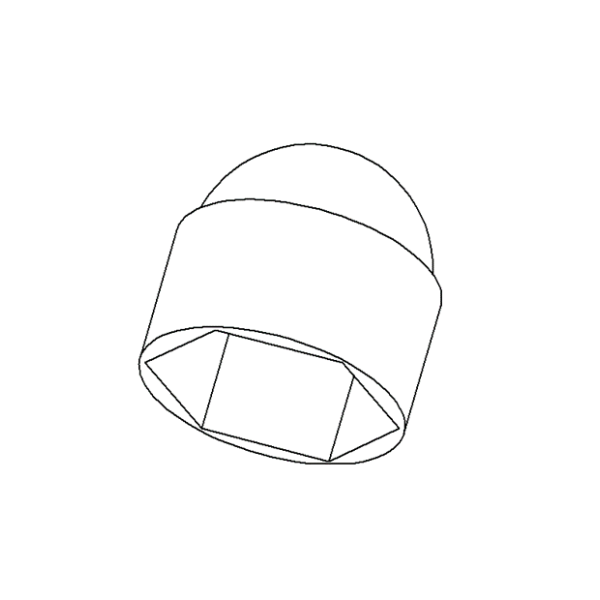 Cache écrou hexagonale en polyéthylène