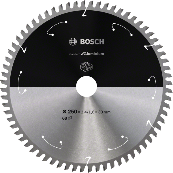 Lame de scie circulaire Standard for Aluminium pour scies sans fil 250X30X2.4MM 68D