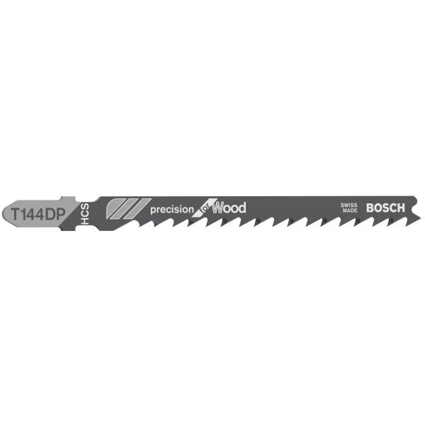 5 Lames scie sauteuse  Précision Bois 100mm - Pas : 4mm T144DP