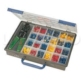 Coffret assortiment plastique 895 cosses pré isolées + pince