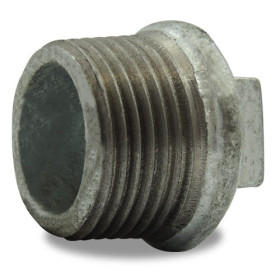 Bouchon male avec butée en fonte malleable galvanisé