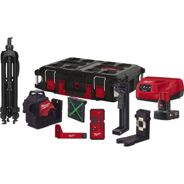 Kit niveau laserVERT 3 LIGNES 360° M12 12V 3PLKIT-401P