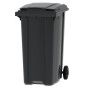 Bac poubelle à déchets 2 roues 360 litres gris couvercle gris