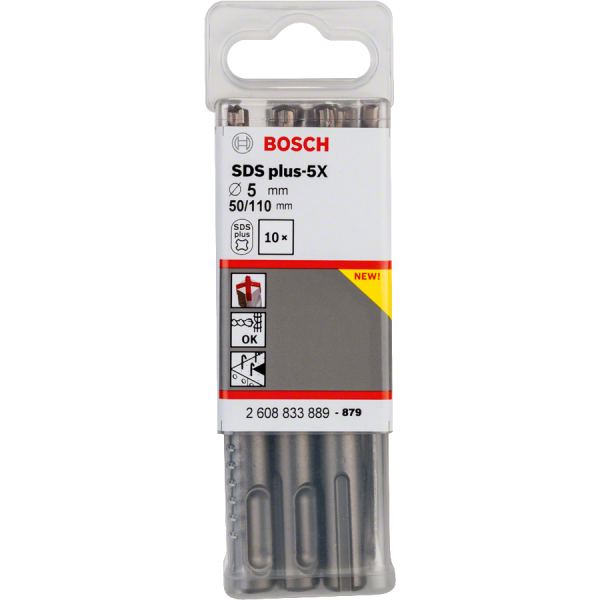BOITE DE 10 FORETS BETON SDS PLUS-5X PRO 5X50X110