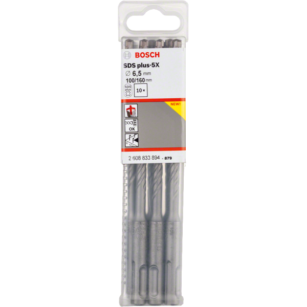BOITE DE 10 FORETS BETON SDS PLUS-5X PRO 6.5X100X160