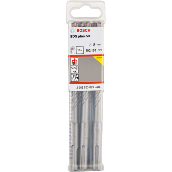 BOITE DE 10 FORETS BETON SDS PLUS-5X PRO 8X100X160
