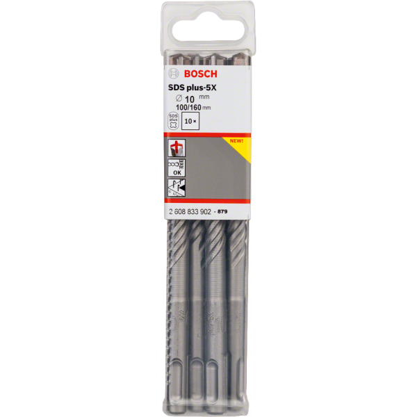 BOITE DE 10 FORETS BETON SDS PLUS-5X PRO 10X100X160