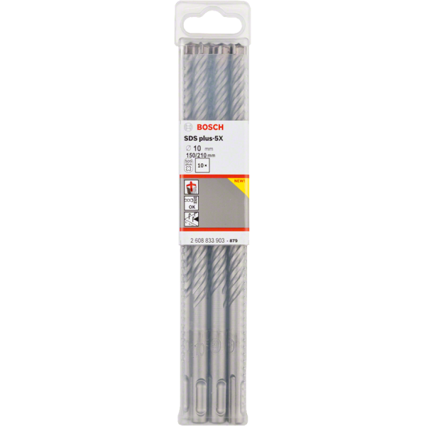 BOITE DE 10 FORETS BETON SDS PLUS-5X PRO 10X200X260