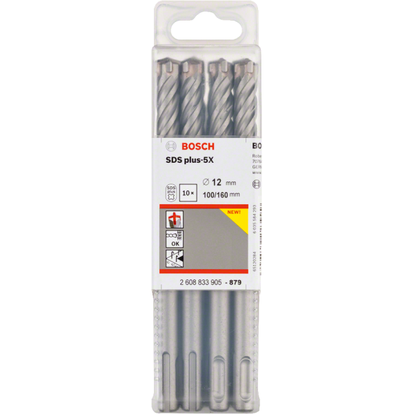 BOITE DE 10 FORETS BETON SDS PLUS-5X PRO 12X100X160