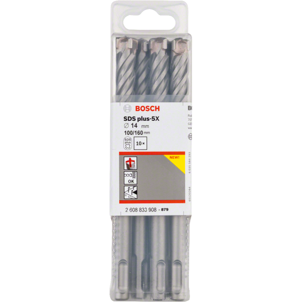 BOITE DE 10 FORETS BETON SDS PLUS-5X PRO 14X100X160