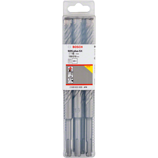 BOITE DE 10 FORETS BETON SDS PLUS-5X PRO 16X150X210