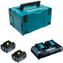 Pack Énergie MAKITA 2 batteries 18 V 4Ah + 1 chargeur double en coffret MAKPAC