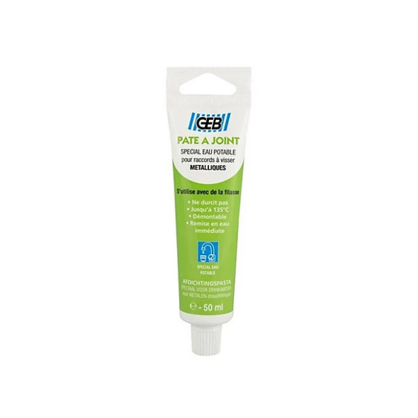 Tube pâte à joints raccords métalliques 50ml