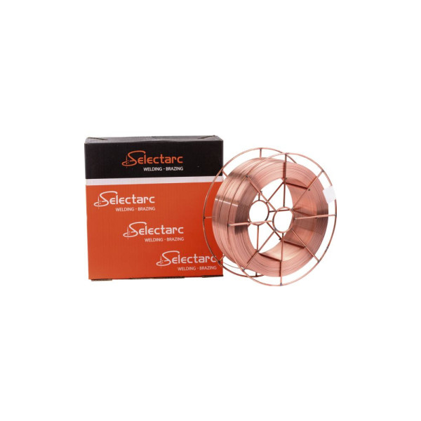 Fil MIG plein cuivré Ø 0,8 mm SELECTARC SG2 pour acier en bobine métal de 15Kg