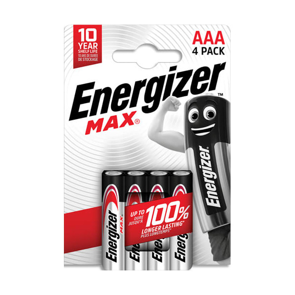 4 PILES AAA LR03 1.5V ALCALINE MAX ENERGIZER
