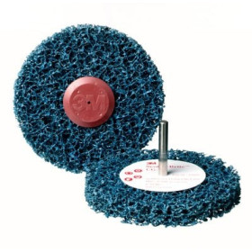 Roue de nettoyage et de décapage Scotch-Brite Roloc CG-RD, 75 mm x 13 mm x 6 mm, Extra gros, Bleu
