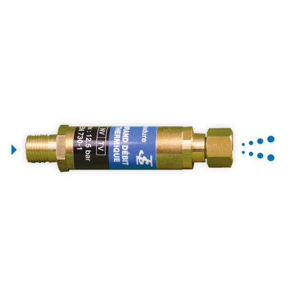 Clapet ANTI RETOUR STOP FEU GRAND DÉBIT ARRÊT THERMIQUE PROPANE