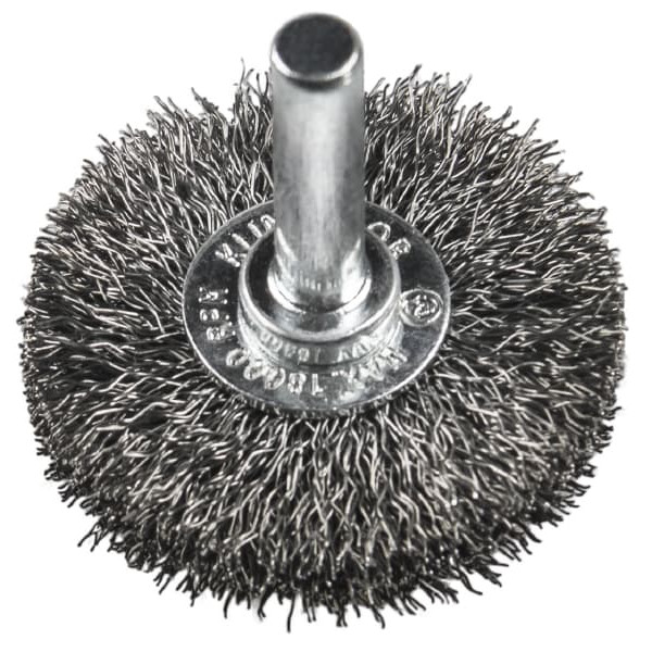BROSSE CIRCULAIRE BRS600W D.40MM EP.9MM TIGE 6MM FIL ONDULE ACIER 0,20
