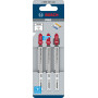 3 Lames scie sauteuse HCS Clean Polypropylène 100mm , Pas : 4mm T102D