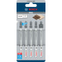 5 Lames scie sauteuse BIM Clean Bois dur 100mm , Pas : 1,7mm T101AIF